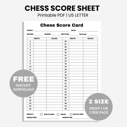 Chess Score Sheet pdf free