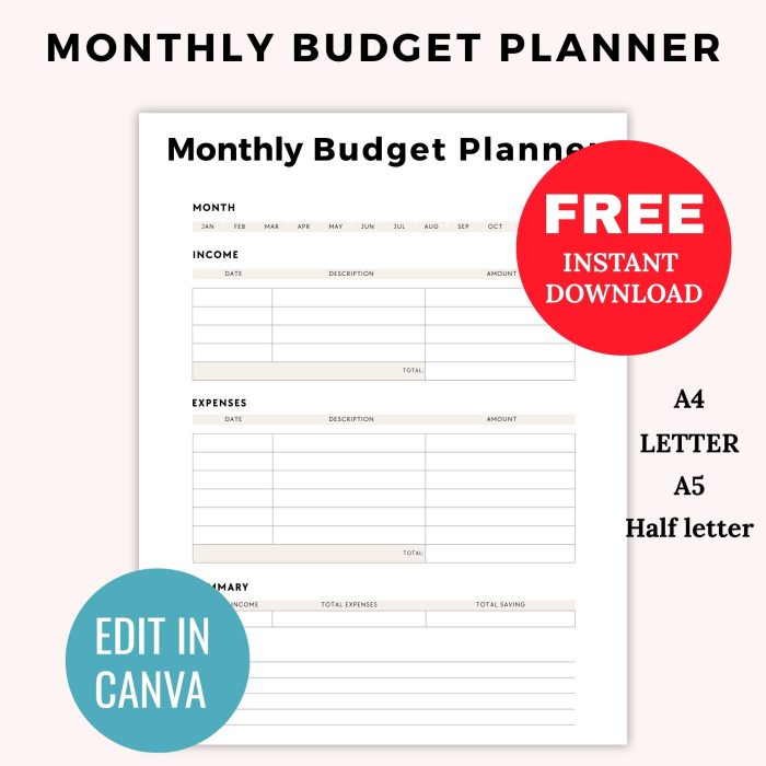 Monthly Budget Planner pdf free download