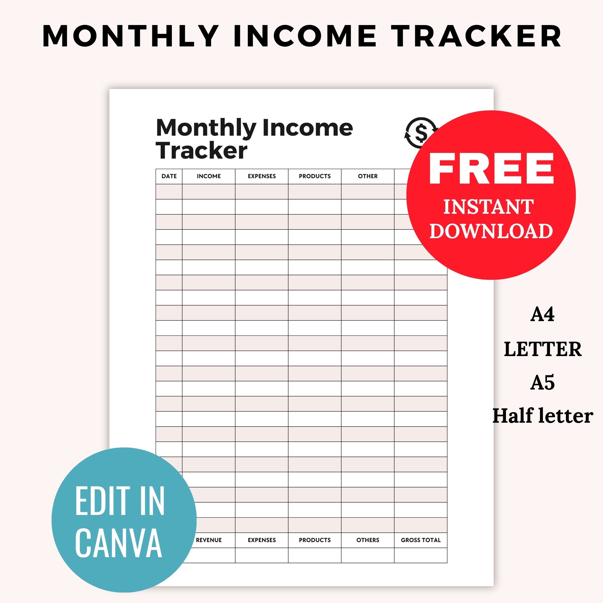 Monthly Income Tracker pdf free download Monthly Income Tracker pdf free download