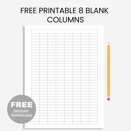 FREE Printable 8 Blank Columns Chart Text Input Print and Write Printable Digital Download, Blank Column Template, Printable Columns, Columns w/ Title, PDF
