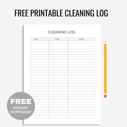 Free Printable Cleaning Log PDF