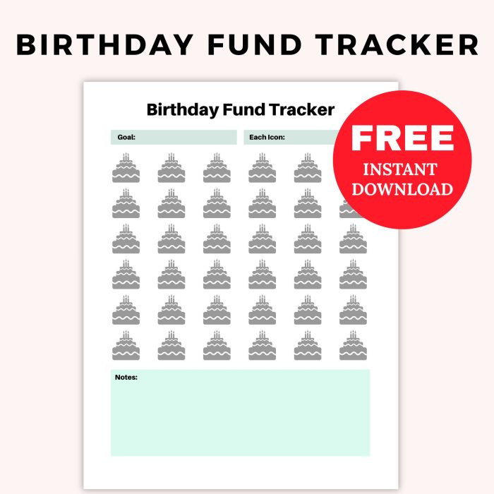 birthday fund savings challenge pdf free
