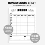 bunco score sheets 6 rounds