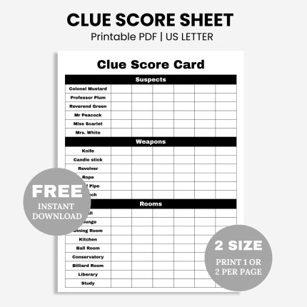 clue score sheet printable free