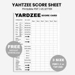 free printable yahtzee score sheets pdf