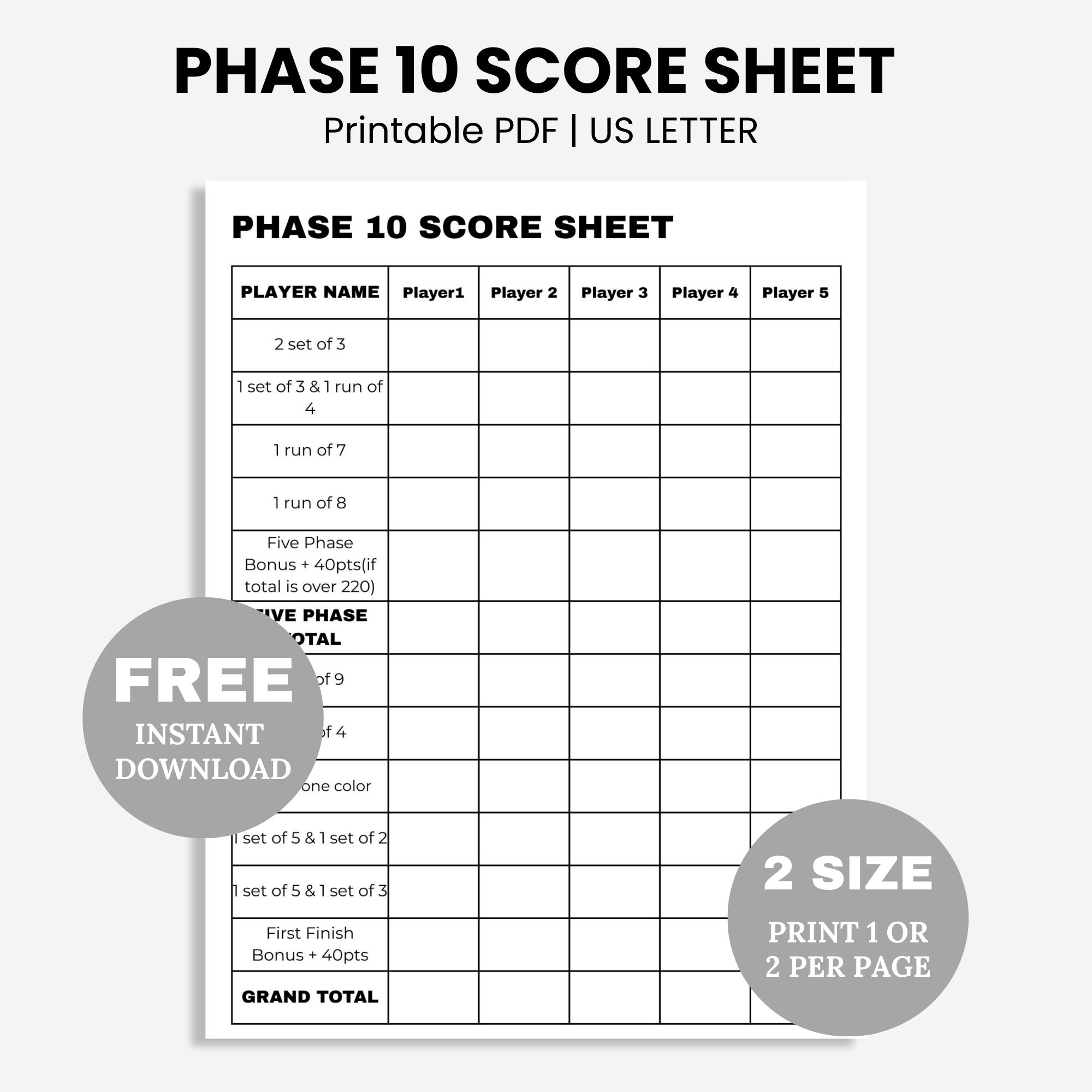 phase 10 dice score sheet printable pdf free phase 10 dice score sheet printable pdf free